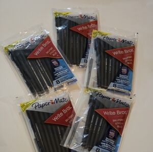 Paper Mate Write Bros. Ball Point Pens Bundle - Pack of 5